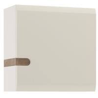 chelsea white high gloss wall cupboard with truffle oak trim 1 door