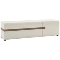 Chelsea White High Gloss Wall Cupboard with Truffle Oak Trim - 3 Door