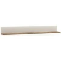 chelsea white high gloss wall shelf with truffle oak trim