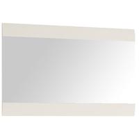 Chelsea White High Gloss Wall Mirror with Truffle Oak Trim - Wide