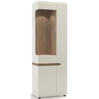 chelsea white gloss glazed display unit with truffle oak trim tall nar ...