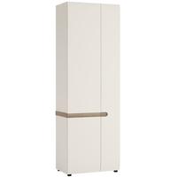 chelsea white gloss cupboard with truffle oak trim tall 3 door