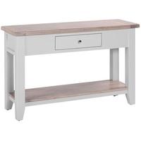 chalked oak and light grey hall table 1 drawer