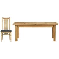Charltons Bretagne Oak Dining Set - 200cm Extending with 6 Cambridge Padded Chairs