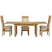 Charltons Bretagne Oak Dining Set - 160cm Extending with 4 Farrington Chairs