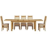 Charltons Bretagne Oak Dining Set - 200cm Extending with 6 Farrington Chairs