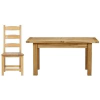 Charltons Bretagne Oak Dining Set - 130cm Extending with 4 Solid Seat Chairs