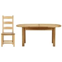 charltons bretagne oak dining set oval butterfly extending with 4 soli ...