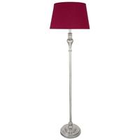 Chrome Stenham Floor Lamp with A 19inch Red Linen Shade