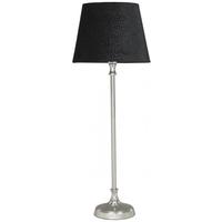 Chrome Buffet Table Lamp with A 8 inch Black Snakeskin Shade