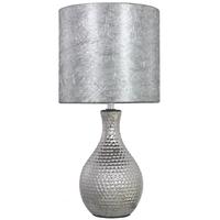 Chrome Dimple Table Lamp with 8Inch Silver Cobweb Shade