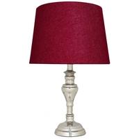 Chrome Stenham Table Lamp with A 11inch Red Linen Shade