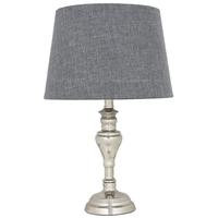 Chrome Small Stenham Table Lamp with A 11inch Grey Linen Shade