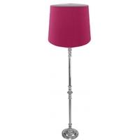Chrome Floor Lamp with 18 inch Red Shade