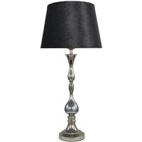Chrome Contour Table Lamp with A Black Faux Snakeskin Shade