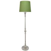 Chrome Burlington Floor Lamp with Vintage Green Shade