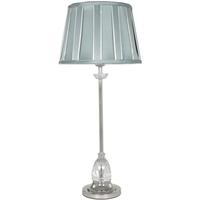 chrome springfield glass bubble lamp with duck egg pleated shade