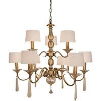 Charon 9 Branch Antique Brass Chandelier