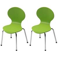 Child Green Dining Chair with Chrome Legs (Set of 4)
