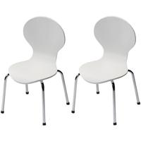 child white dining chair with chrome legs set of 4