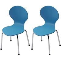 Child Blue Dining Chair with Chrome Legs (Set of 4)
