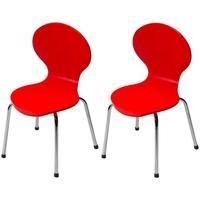Child Red Dining Chair with Chrome Legs (Set of 4)