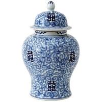 Chinese Blue Ceramic XL Vase Glamour