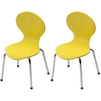 Child Yellow Dining Chair with Chrome Legs (Set of 4)