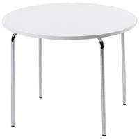 Child White Dining Table with Chrome Legs