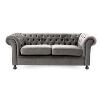 Chesterfield 3 Seater Sofa, Silver