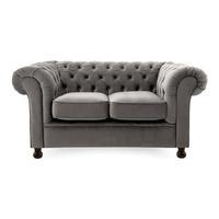 Chesterfield 2 Seater Sofa, Silver