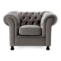 Chesterfield Armchair, Silver