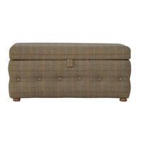 Chesterfield Foot Stool with Bun Feet, Grey