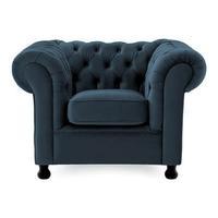 Chesterfield Armchair, Marine Blue