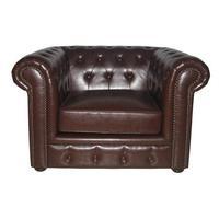 Chesterfield Chair, Brown Leather