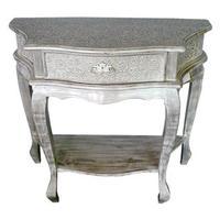 chaandhi kar embossed console table whitesilver