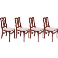 Chippendale Folding Chairs (4 - SAVE £20), Mahogany, Hardwood