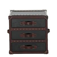 Chicago Bedside Black Stainless Steel Trunk