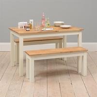 chiltern painted dining set with 2 benches