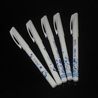 Chinese Ancientry Porcelain Design Blue Ink Gel Pen