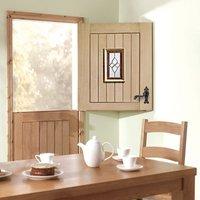 Chancery Stable Onyx Oak Door with Bevelled style Tri Glazed