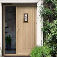 Chancery Onyx Oak Door including Tri Glazing and Frame with One Unglazed Side Screen