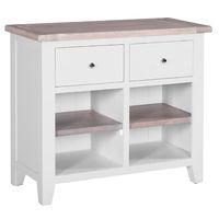 Chalked Oak Buffet with 2 Drawers and 2 Shelves Light Grey