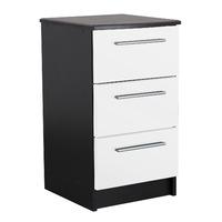 Chester 3 Drawer Bedside in Black and White