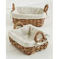 Chunky Rush Set of 2 Baskets with Lining