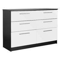 Chester 6 Drawer Chest in Black and White