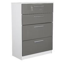 Chester 4 Drawer Chest in White and Grey