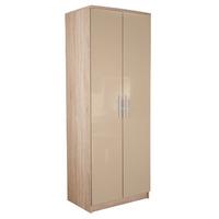 Chester 2 Door Plain Wardrobe in Oak and Cappucino