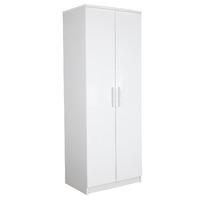 chester 2 door plain wardrobe in white