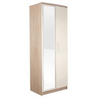 Chester 2 Door Mirrored Wardrobe in Oak and Cream